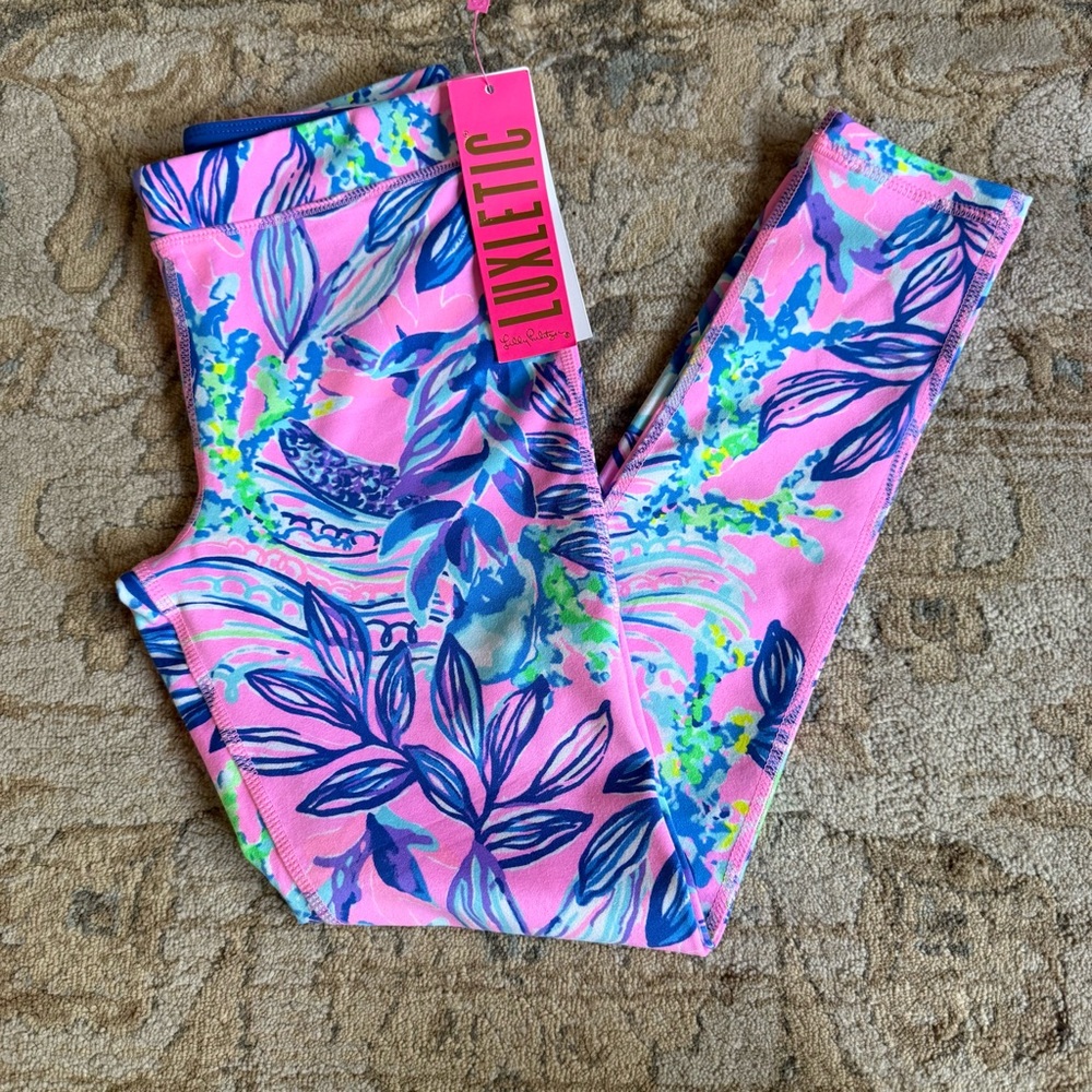 Lilly Pulitzer Vibrant Pink and Blue Leggings